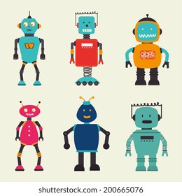 Robot design over beige background, vector illustration