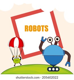 Robot design over beige background, vector illustration