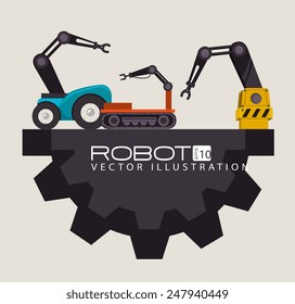 Robot design over beige background, vector illustration.