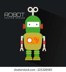 Robot design over black background, vector illustration