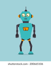 Robot design over blue background, vector illustration