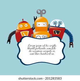 Robot design over blue background, vector illustration