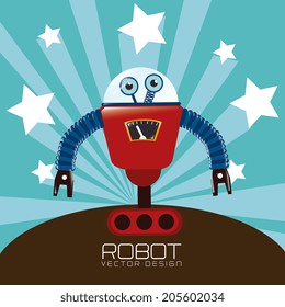 Robot design over blue background, vector illustration