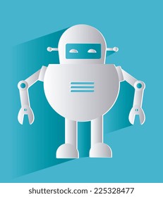 Robot design over blue background, vector illustration
