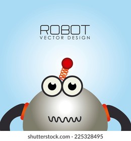 Robot design over blue background, vector illustration