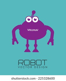 Robot design over blue background, vector illustration