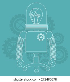 Robot design over blue background, vector illustration