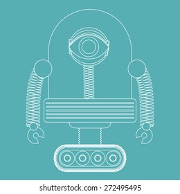 Robot design over blue background, vector illustration