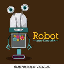 Robot design over brown background, vector illustration 