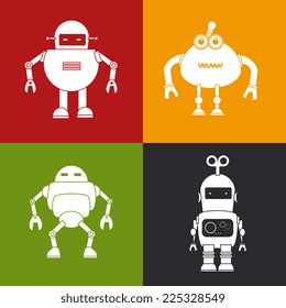 Robot design over colorful background, vector illustration