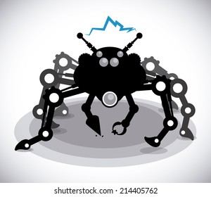 robot design over gray background vector illustration 