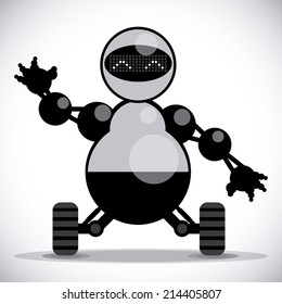 robot design over gray background vector illustration 