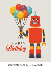 Robot design over gray background, vector illustration