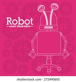 Robot design over pink background, vector illustration