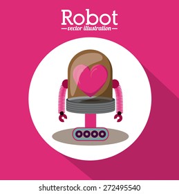 Robot design over pink background, vector illustration