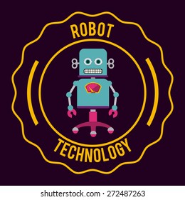 Robot design over purple background, vector illustration
