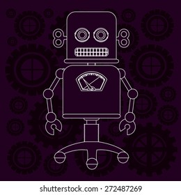 Robot design over purple background, vector illustration