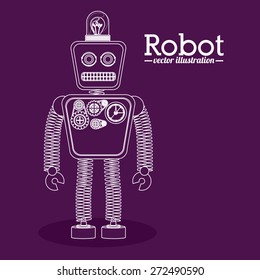 Robot design over purple background, vector illustration