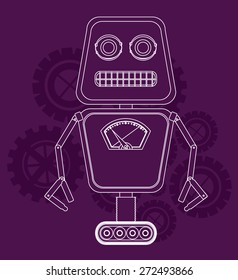 Robot design over purple background, vector illustration