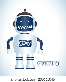 Robot design over white background, vector illustration