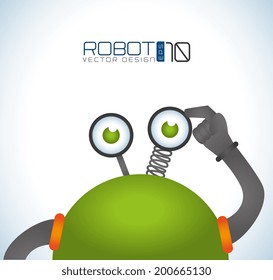 Robot design over white background, vector illustration