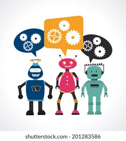 Robot design over white background, vector illustration