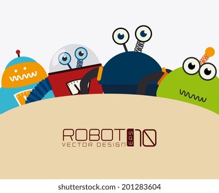 Robot design over white background, vector illustration