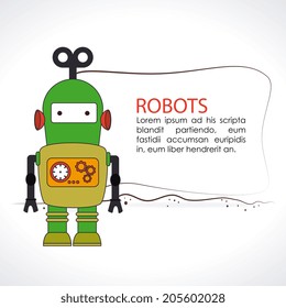 Robot design over white background, vector illustration