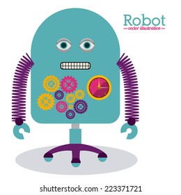 Robot design over white background, vector illustration 