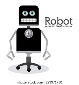 Robot design over white background, vector illustration 