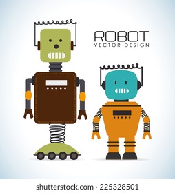 Robot design over white background, vector illustration