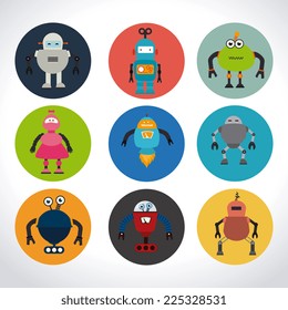 Robot design over white background, vector illustration