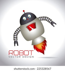 Robot design over white background, vector illustration