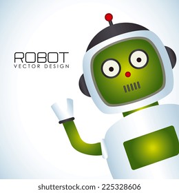 Robot design over white background, vector illustration