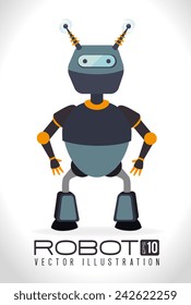 Robot design over white background, vector illustration