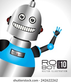 Robot design over white background, vector illustration