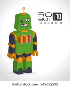 Robot design over white background, vector illustration