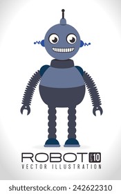 Robot design over white background, vector illustration