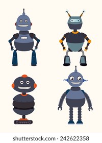 Robot design over white background, vector illustration