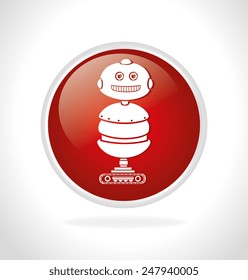Robot design over white background, vector illustration.
