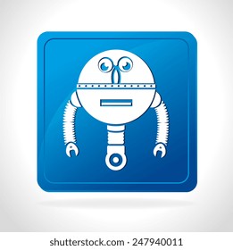 Robot design over white background, vector illustration.
