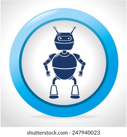 Robot design over white background, vector illustration.