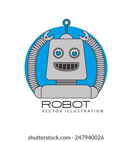 Robot design over white background, vector illustration.