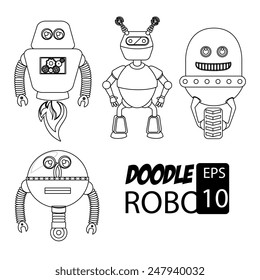Robot design over white background, vector illustration.