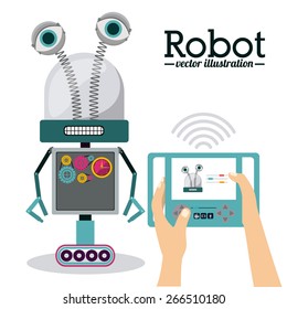 Robot design over white background, vector illustration