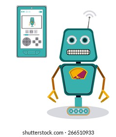 Robot design over white background, vector illustration