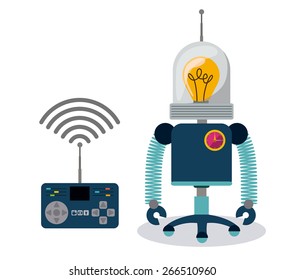 Robot design over white background, vector illustration