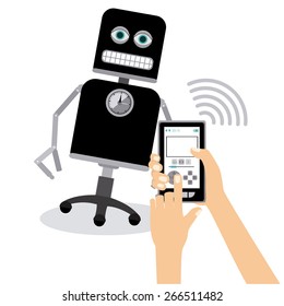 Robot design over white background, vector illustration