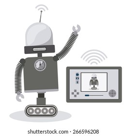 Robot design over white background, vector illustration