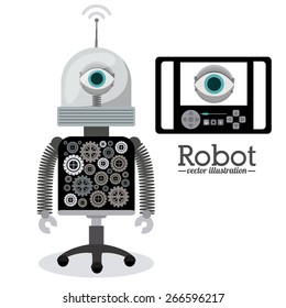 Robot design over white background, vector illustration